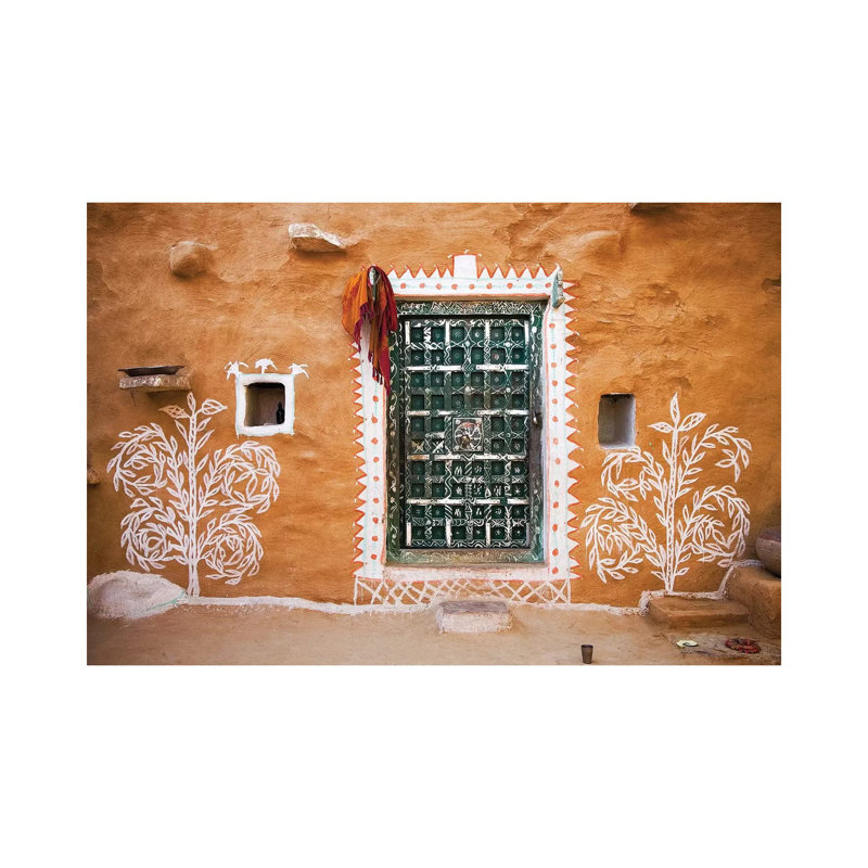 India, Rajasthan, Traditional Desert House Exterior. by Jaynes Gallery - Wrapped Canvas Painting, 20.32 cm H x 30.48 cm W