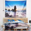 Tapisserie panorama à coucher de soleil à rodeo beach en polyester avec accessoires suspendus inclus-28489703