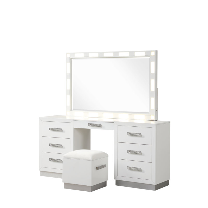 Vannida Vanity Set in Milky White
