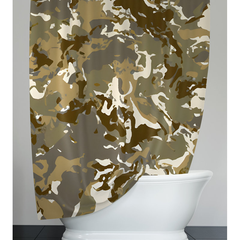 Rideau de douche Deokaran, H 72 po x l 70 po, Olive/Brown