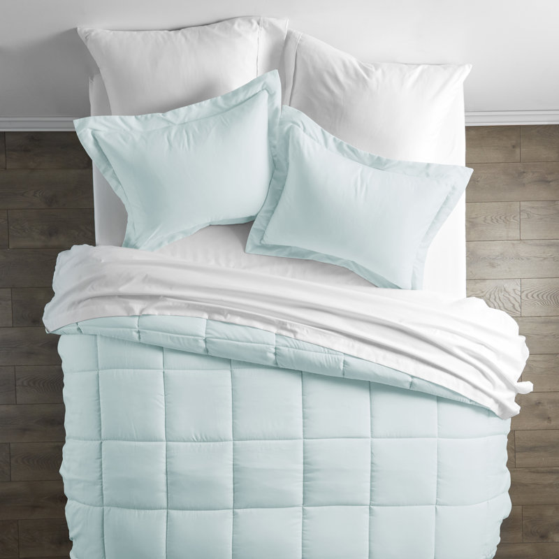 Aqua Blue Full Size Microfiber Bed in a Bag Set