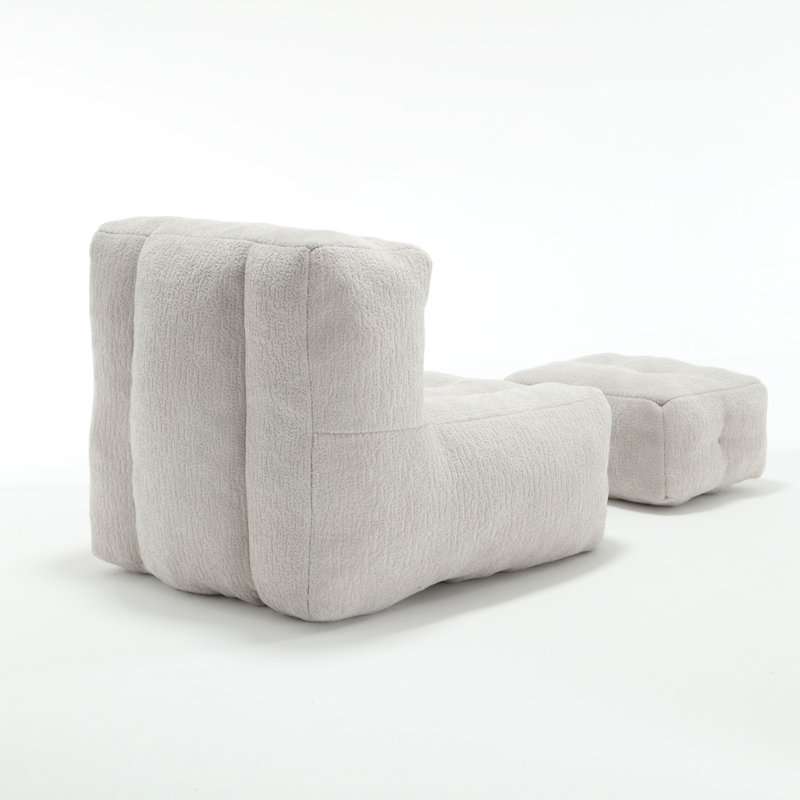 Fluffy Bean Bag Chair, Gray  Velvet