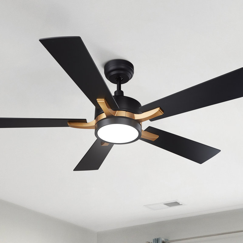 Ventilateur de plafond intelligent Apex de 52 po avec télécommande, ensemble d'éclairage inclus, fonctionne avec l'assistant Google et Amazon Alexa, raccourci Siri.