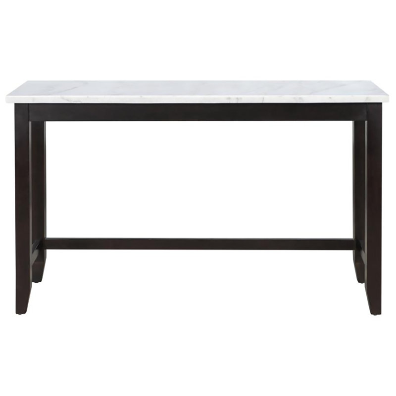 Toby Rectangular Black and White Marble Top Counter Height Table