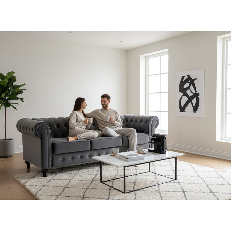Canapé Chesterfield, Gris