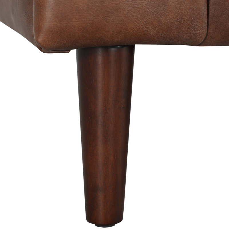  Canapé Chesterfield en cuir véritable 84 po, Cuir fleur rétro Vintage