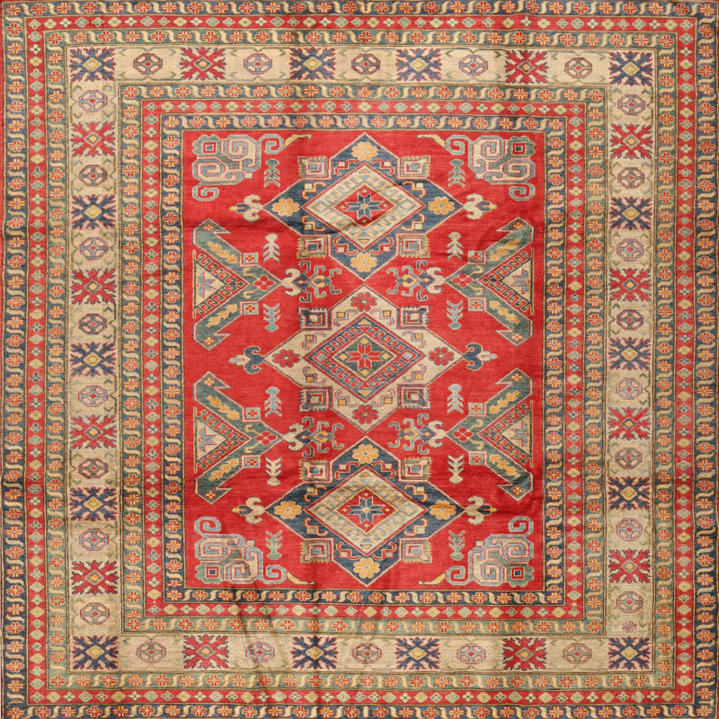 Tapis orange Southwestern, Carré 3 pi