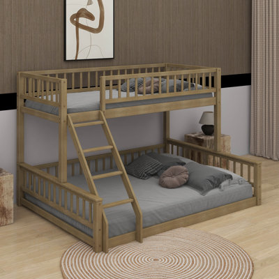 Twin XL Over Queen Bunk Bed With Ladder