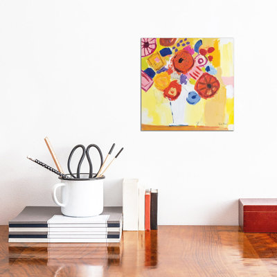 Floral Collage by Farida Zaman - Wrapped Canvas Painting