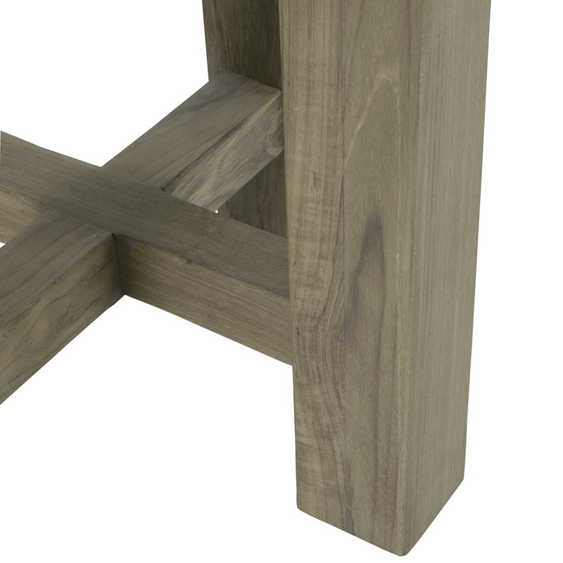 Croquet Teak Outdoor Side Table, Oyster Teak