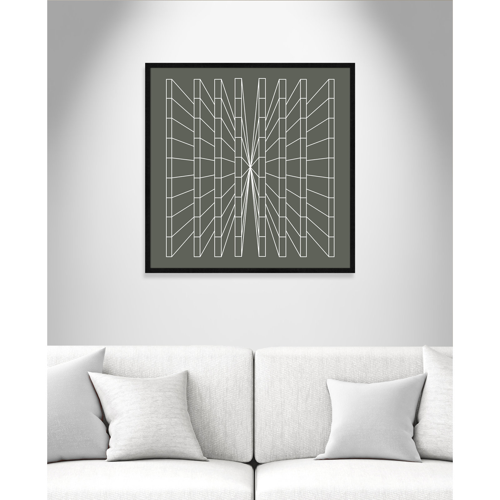 Olive Perspective by Sandi Hauanio, 32" H x 32" W x 0.75" D, Black Wood Grain