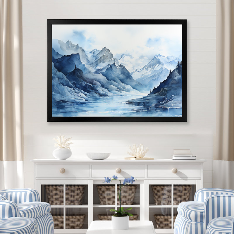 Glacier du Groenland minimalisme, Cadre simple noir, H 12 po x l 20 po x P 1 po