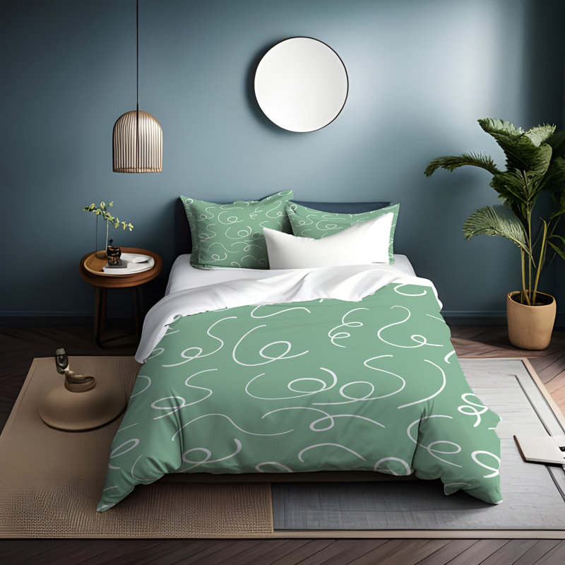 Polyester Abstract Duvet Cover, King Duvet Cover + 2 King Shams