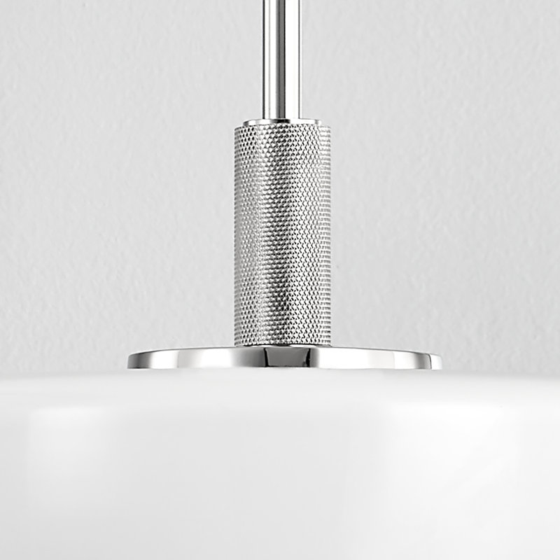 LETHBRIDGE 1 LIGHT PENDANT, 15" H x 11" W x 11" D, Polished Nickel
