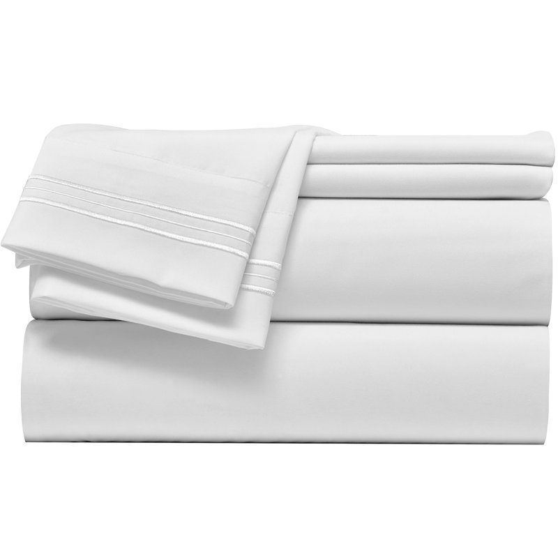 Boston Microfiber Sheet Set, King, White