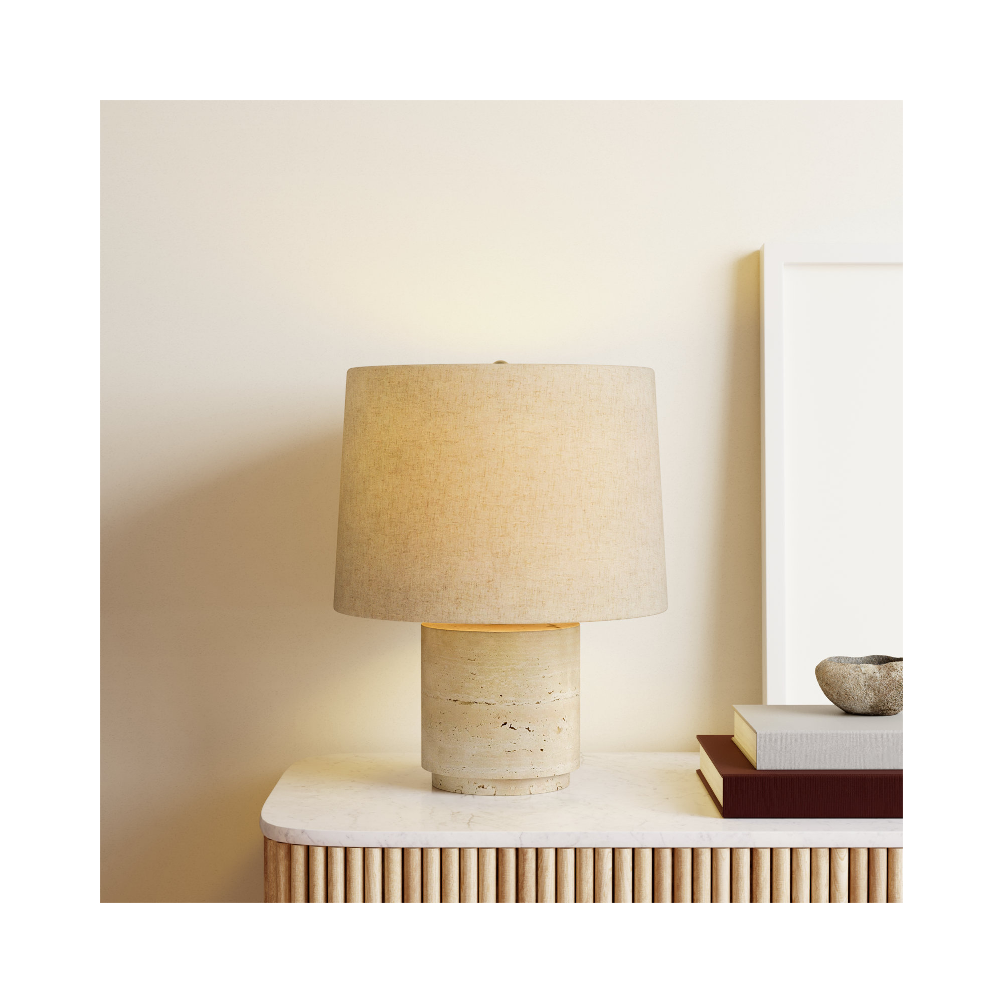 Stone Accent Lamp, Beige