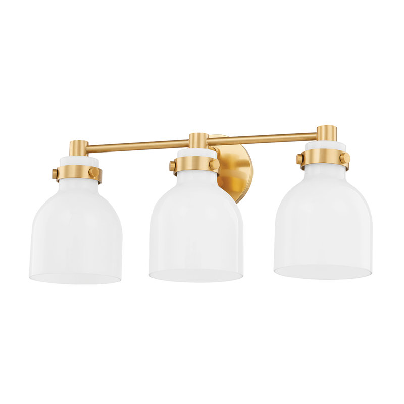 Elli 3 Light Bath and Vanity, Aged Brass
