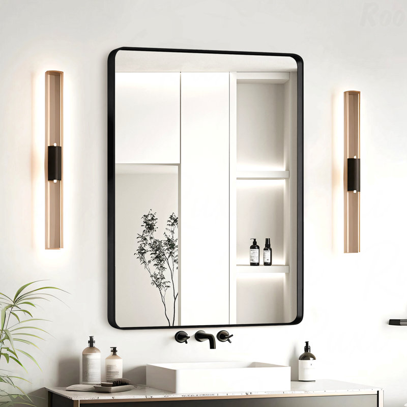 Miroir d'appoint, Noir, Verticale, 30 po x 20 po