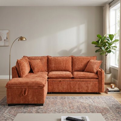 Canapé-lit modulaire convertible 82,67 po Chenille