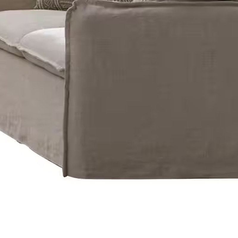 Causeuse Savoir, 2 coussins décoratifs, lin beige moelleux moderne, 64 pouces