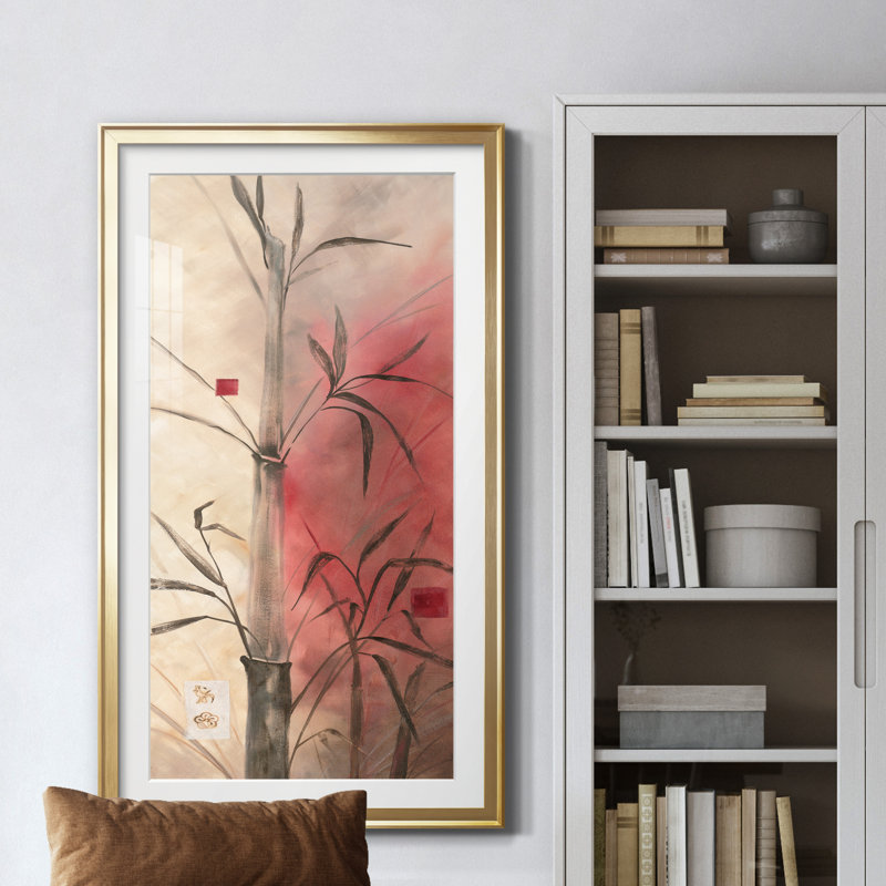 Bamboo Design I - cadre photo, reproduction d'art, Doré, H 22,5 po x l 42,5 po x P 1,5 po