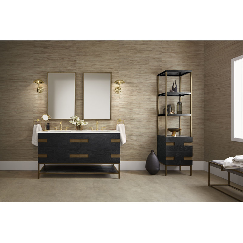 Craft Series Stainless Steel Wall Mirror, Aged Brass, 39.38" H x 24.25" W