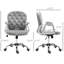 Office Chair In Grey Velvet, Button , Padded , Adjustable Height, Swivel Option Breathable Material, Seat Height &