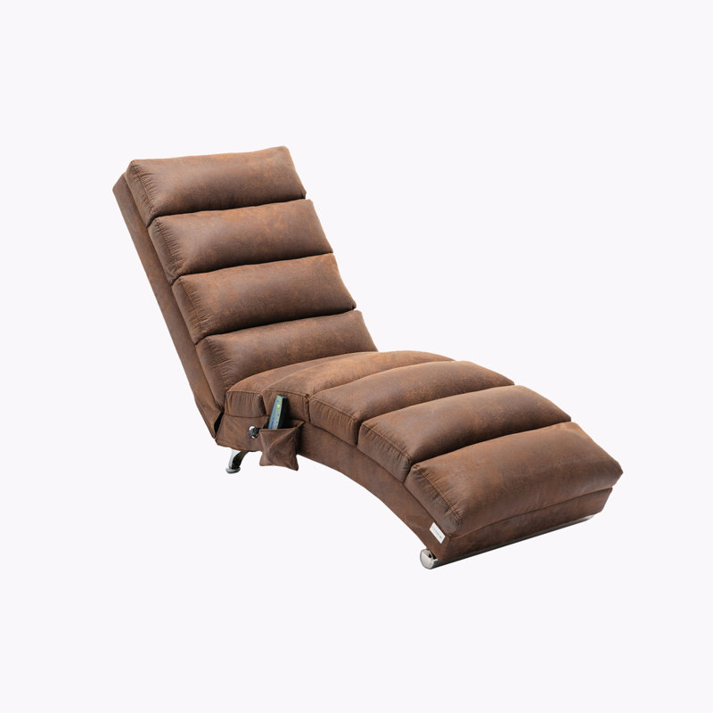 Chaise longue rembourrée Laquasia, Microfibre café