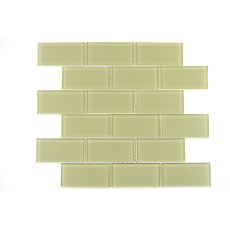 Torch Song 2'' W x 4'' L Glass Tile Mosaic Sheet, Sage