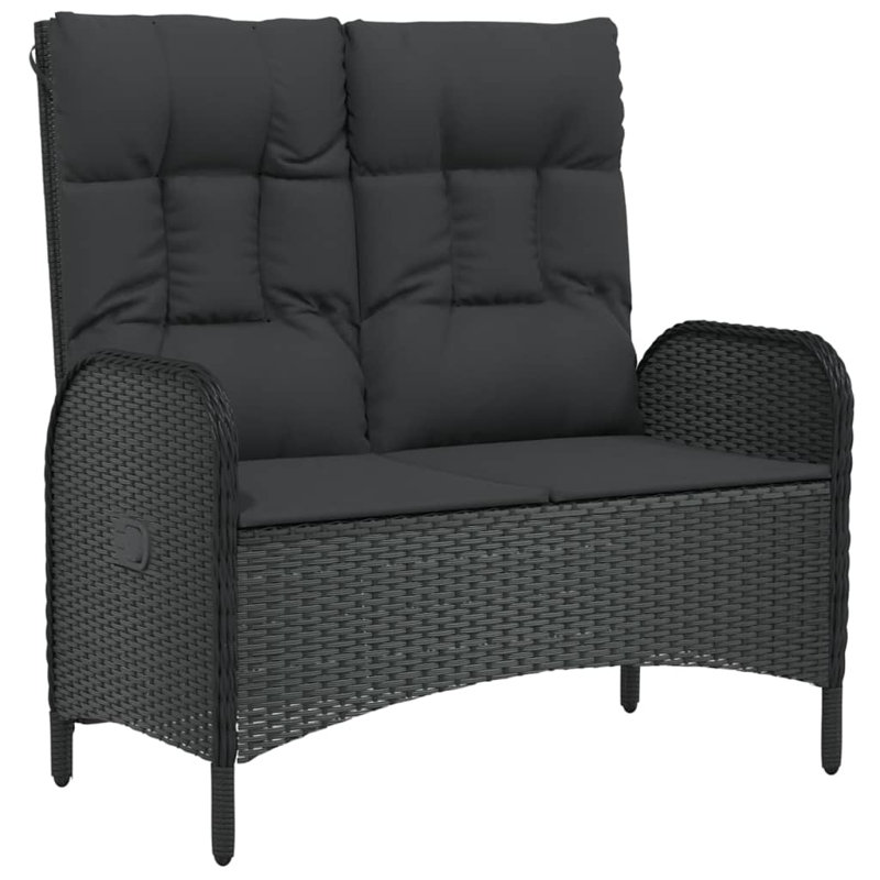 Banc de jardin inclinable noir réglable