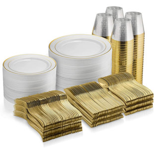 Ensemble de fournitures de fête en plastique pour 100 invités
