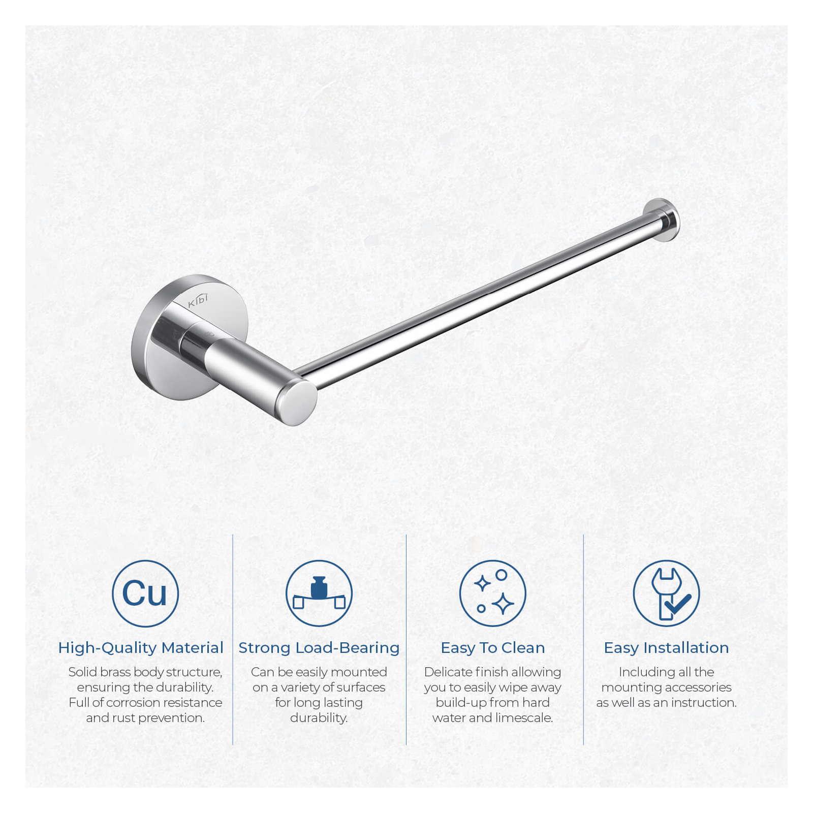 Circular 10'' Towel Bar, Chrome