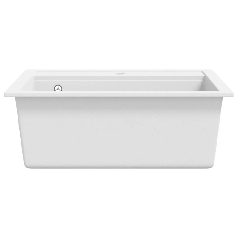 Belfry Kitchen Lenora 510mm W Single Bowl Stone Kitchen Sink, White