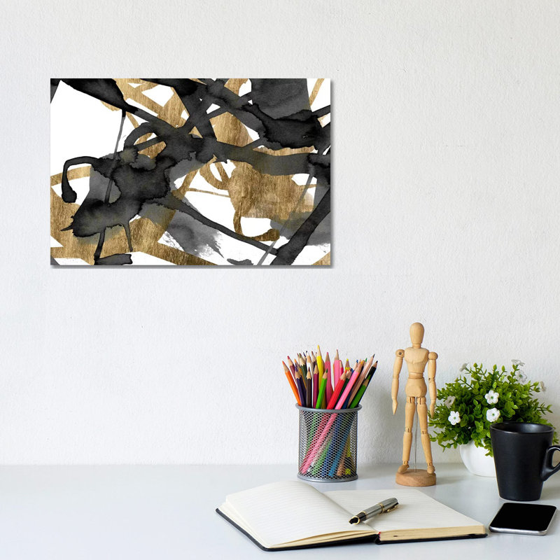 Luxe Gold II by Jennifer Goldberger - Wrapped Canvas Gallery-Wrapped Canvas Giclée, 20.32 cm H x 30.48 cm W, Wrapped Canvas