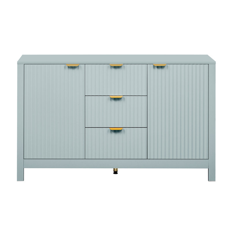 Console de rangement avec tablettes réglables, Cyan