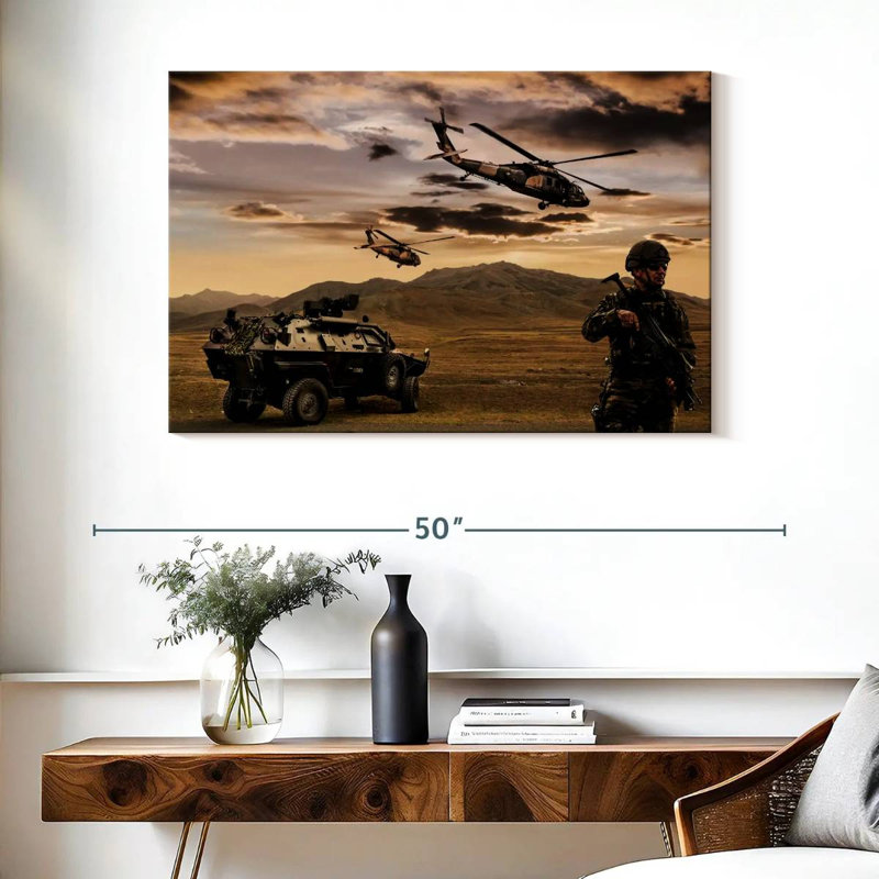 Military Operation, 26" H x 39" W