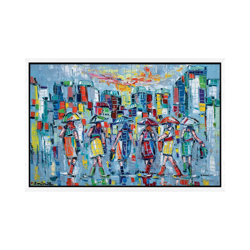 Bargainers 1 Piece Painting on Canvas, 45.72cm H x 66.04cm W x 3.81cm D, White Framed