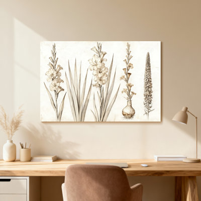 Plantes et fleurs, arrangement floral botanique, impression de style rétro
