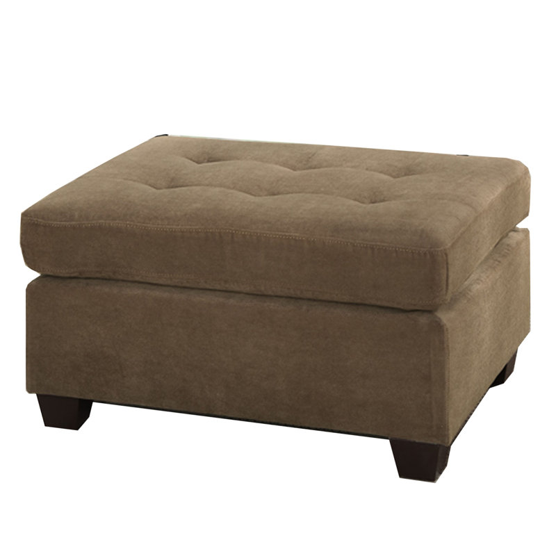 Bobnice Upholstered Ottoman, Light Brown