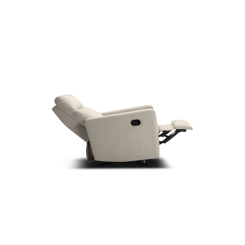 Ivory Manual Recliner Nursery Glider with Spill-Proof Fabric