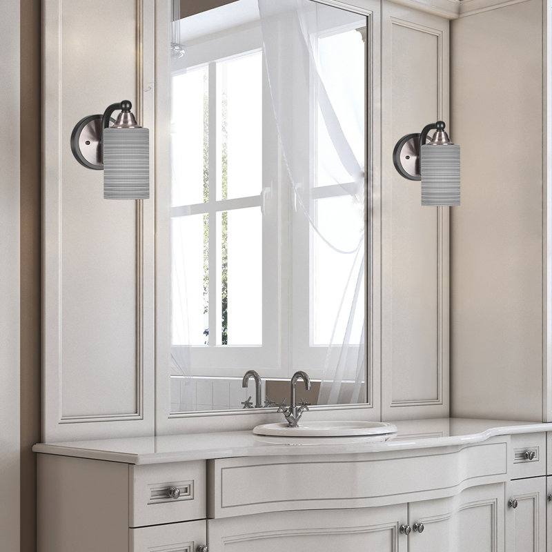 Michell 1-Light Wall Sconce, Matte Black/Brushed Nickel