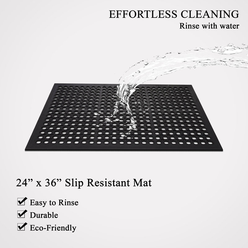 Aderholt All Purpose Anti Fatigue Versatile Rubber Floor Mat with Drain Holes, Commercial, Industrial Bar Area Mat