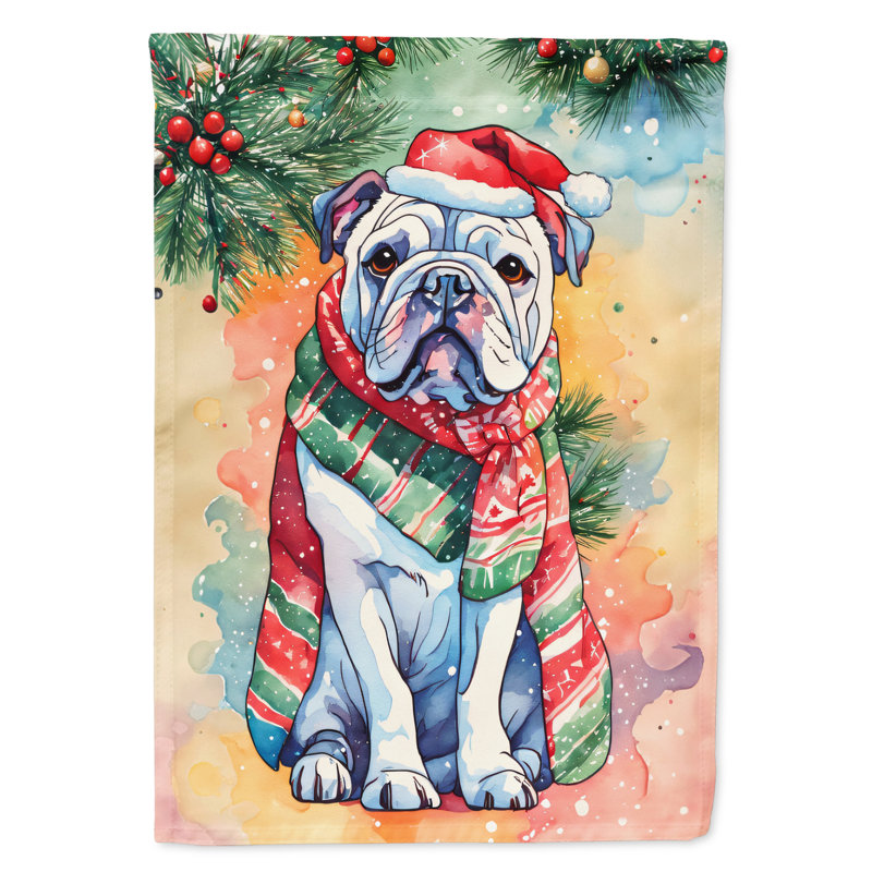 Drapeau de Noël du bouledogue anglais, H 40 po x l 28 po