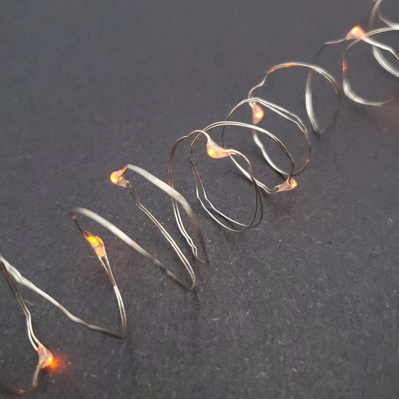  Battery Operated LED Fairy String Lights with Timer, Orange