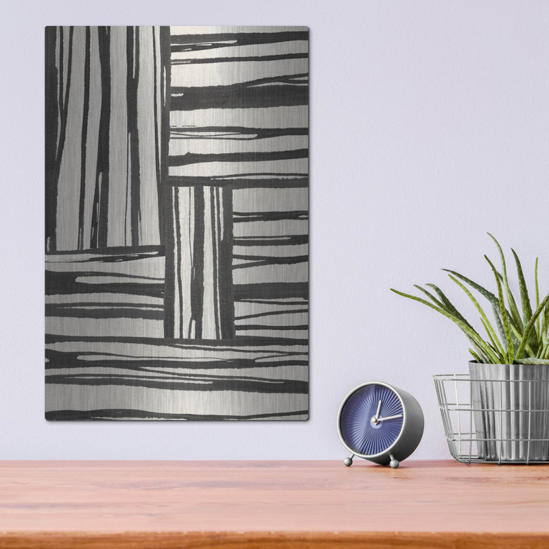Art mural en métal Ebern Designs «Sentiment Stripes 4» par Chris Paschke, H 16 po x l 12 po