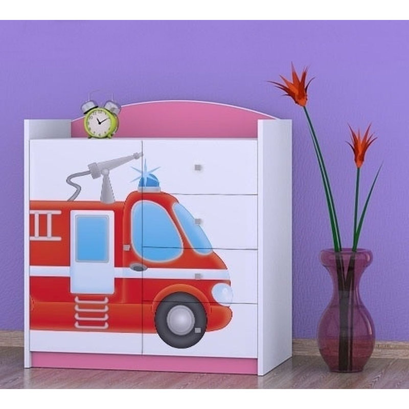 Nielsville Kids 4 - Drawer Combo Dresser, Pink