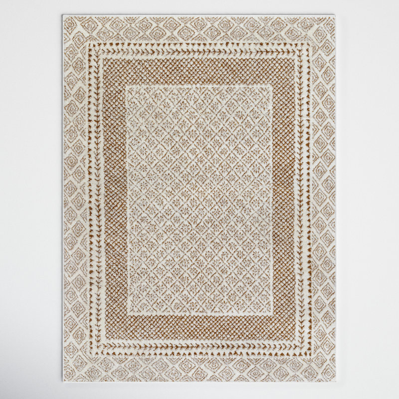 Tapis brun tissé à la machine Calvo, Rectangle 6 pi 7 po x 9 pi