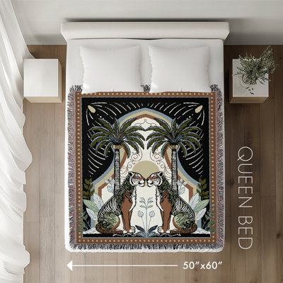 Jeté en mélange de coton Faya Tiger