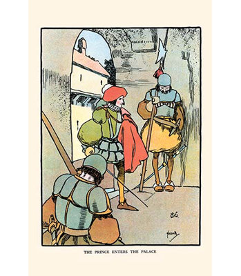 The Prince Enters The Palace by John Hassall - Unframed Print