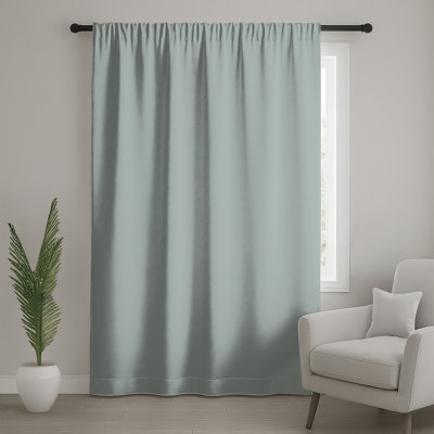 Rideaux de fenêtre de couleur unie bleu clair, voilages unis et voilages occultants - 1 panneau